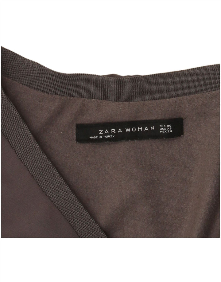 Zara Γυναικεία μακρυμάνικη μπλούζα τοπ UK 6 XS Γκρι
