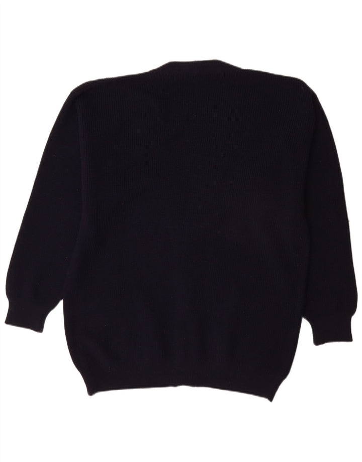 Vintage Ανδρική Ζακέτα πουλόβερ Μεγάλο Navy Blue New Wool