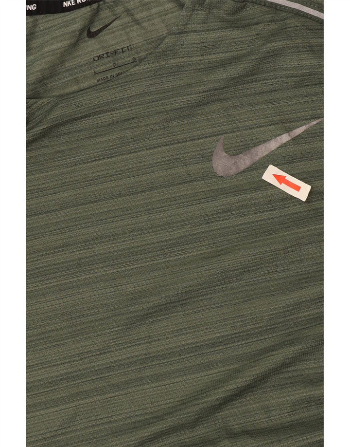 Ανδρικό μπλουζάκι Nike Dri Fit Top Large Green Pinstripe Polyester