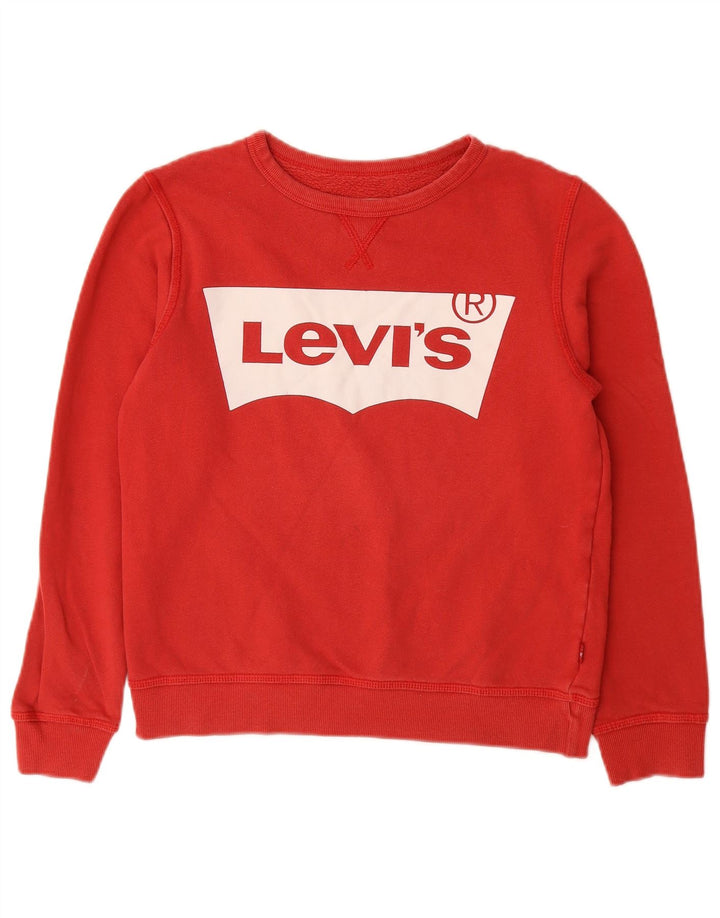 Γραφικό φούτερ LEVI'S Boys Jumper 13-14 ετών κόκκινο βαμβακερό
