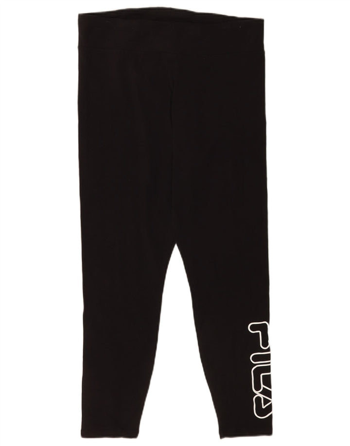 Fila Γυναικείο Γραφικό Crop κολάν μεγάλο μαύρο βαμβακερό