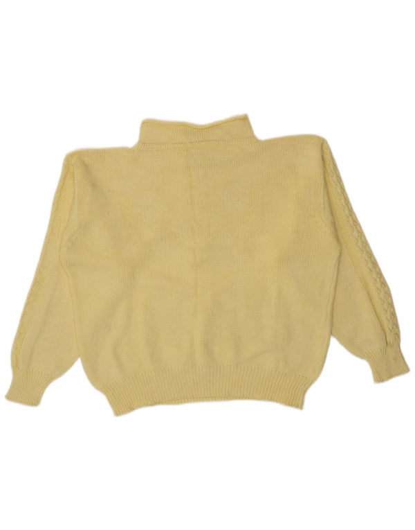 Vintage γυναικείο πουλόβερ με λαιμό χελώνα UK 16 Large Yellow