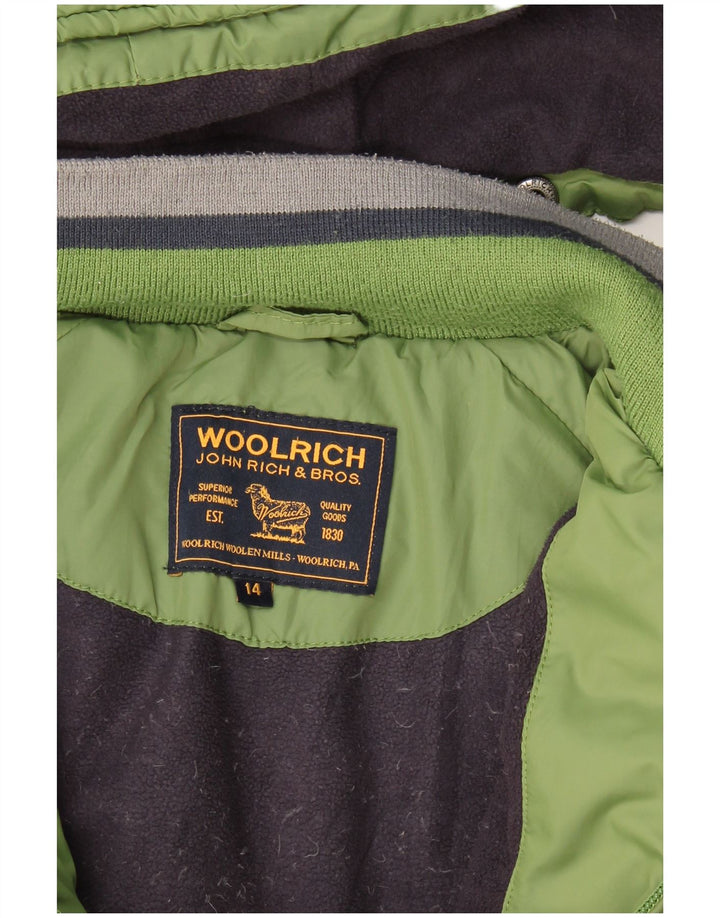 Woolrich Boys Graphic Hooded Jacket με επένδυση 13-14 Years Green