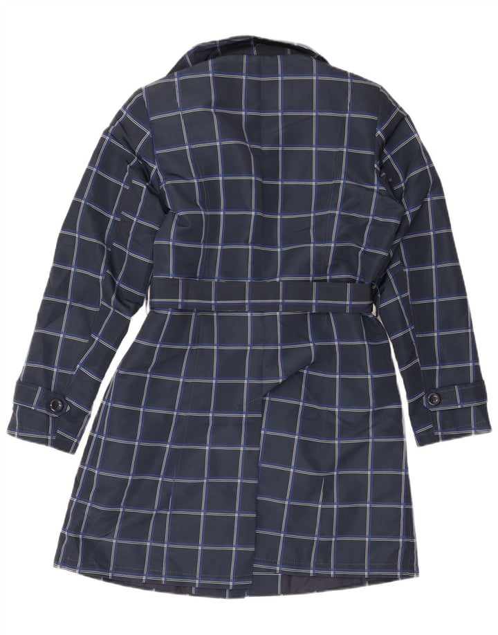 Marks & Spencer Γυναικεία καμπαρντίνα UK 12 Medium Navy Blue Check Polyester