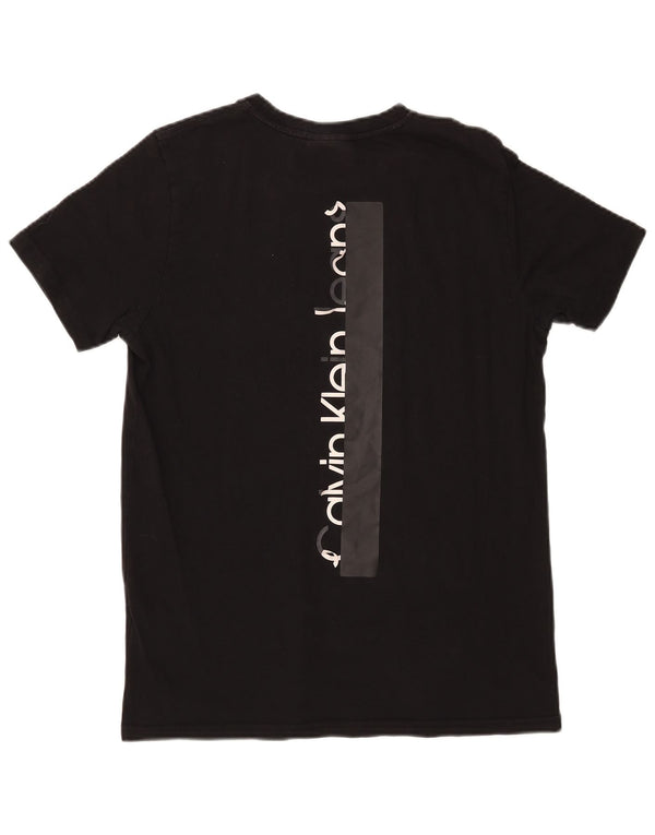 Γυναικείο γραφικό μπλουζάκι Calvin Klein Jeans Top UK 14 μεσαίο μαύρο βαμβακερό