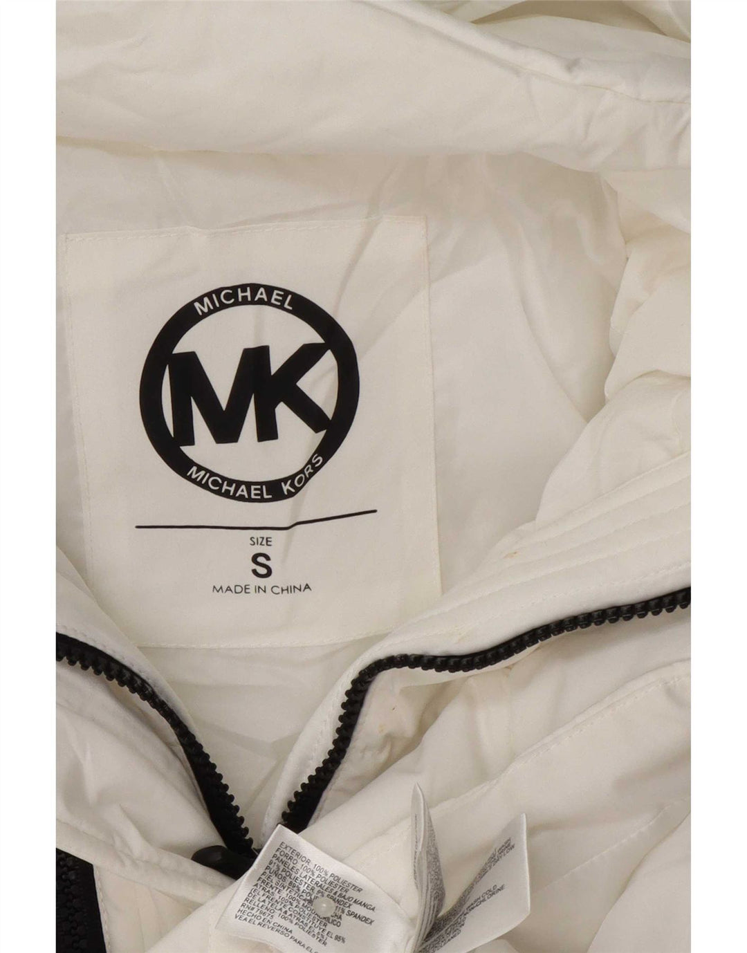 Michael Kors Γυναικείο μπουφάν με κουκούλα UK 10 Small White Polyester