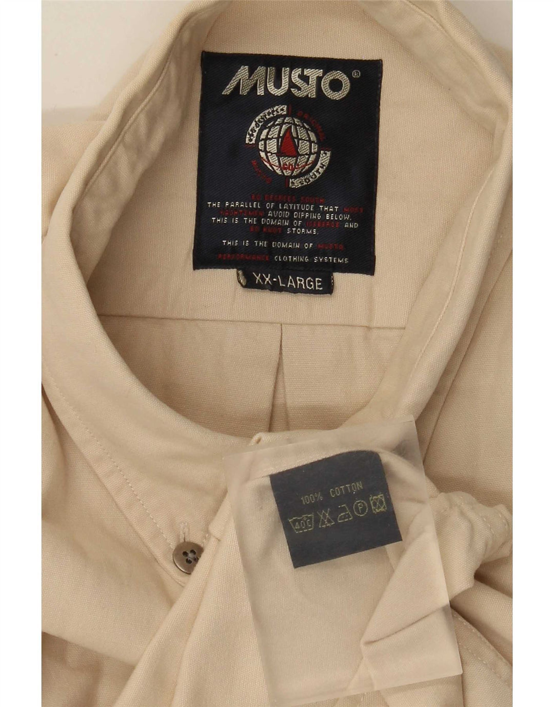 Ανδρικό πουκάμισο Musto 2XL Μπεζ βαμβακερό