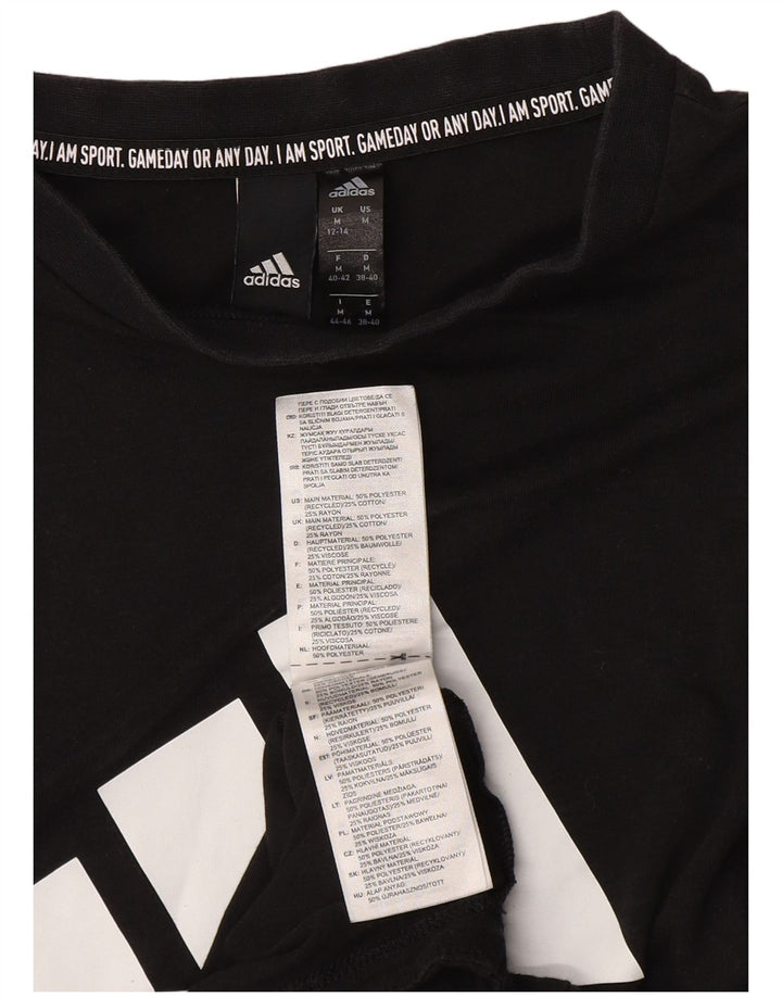 Γυναικείο γραφικό γιλέκο ADIDAS Top UK 12/14 Μεσαίο Μαύρο Πολυεστέρας
