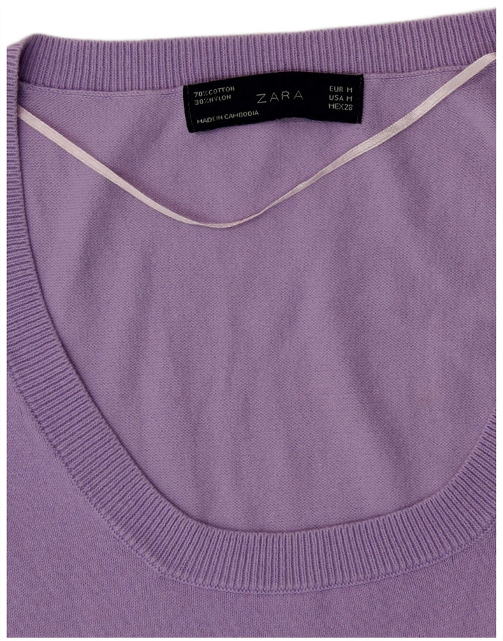 Γυναικείο γιλέκο ZARA Tank Top UK 14 Medium Purple Cotton