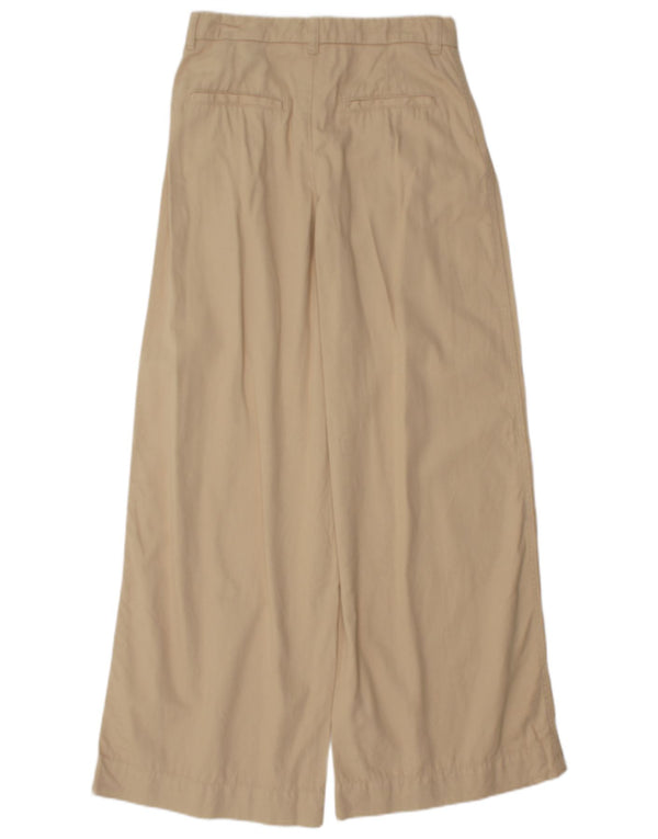 Zara Γυναικείο παντελόνι Chino με φαρδύ πόδι EU 34 2XS W24 L32 Μπεζ βαμβακερό