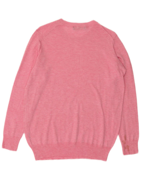 Zara Γυναικείο πουλόβερ με λαιμόκαυστο UK 10 Small Pink Flecked