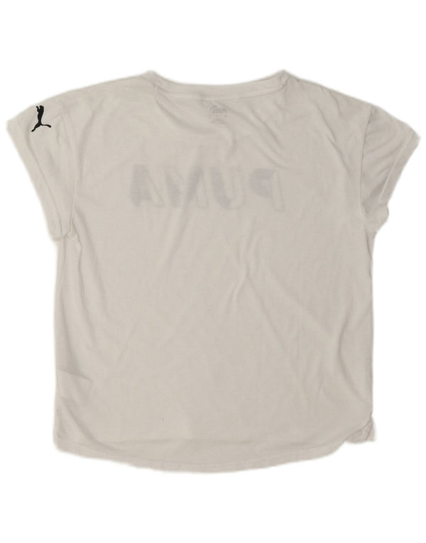 Γυναικείο γραφικό μπλουζάκι Puma Top UK 10 Small White Polyester