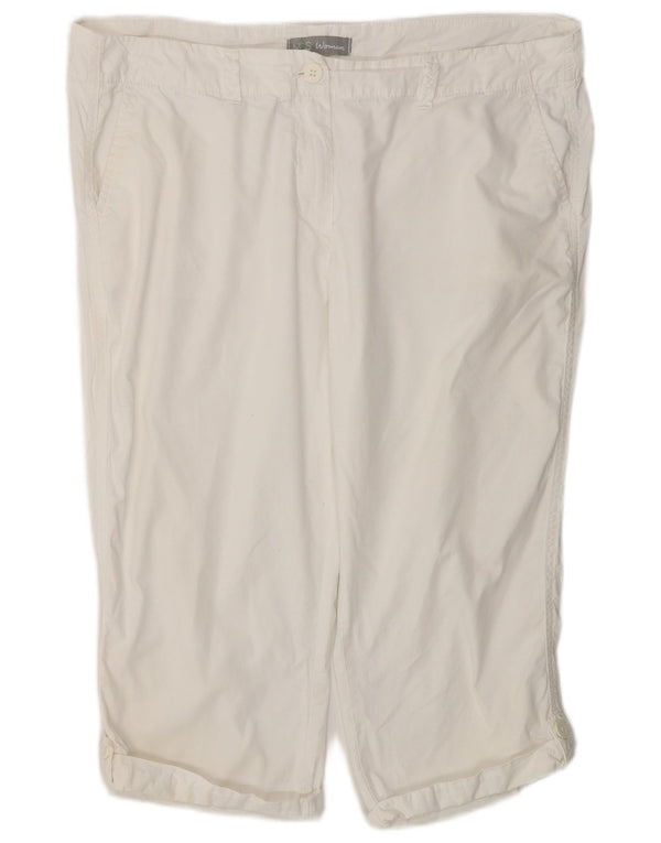 Marks & Spencer Γυναικεία ψηλόμεση βερμούδα UK 16 Large W38 Λευκό
