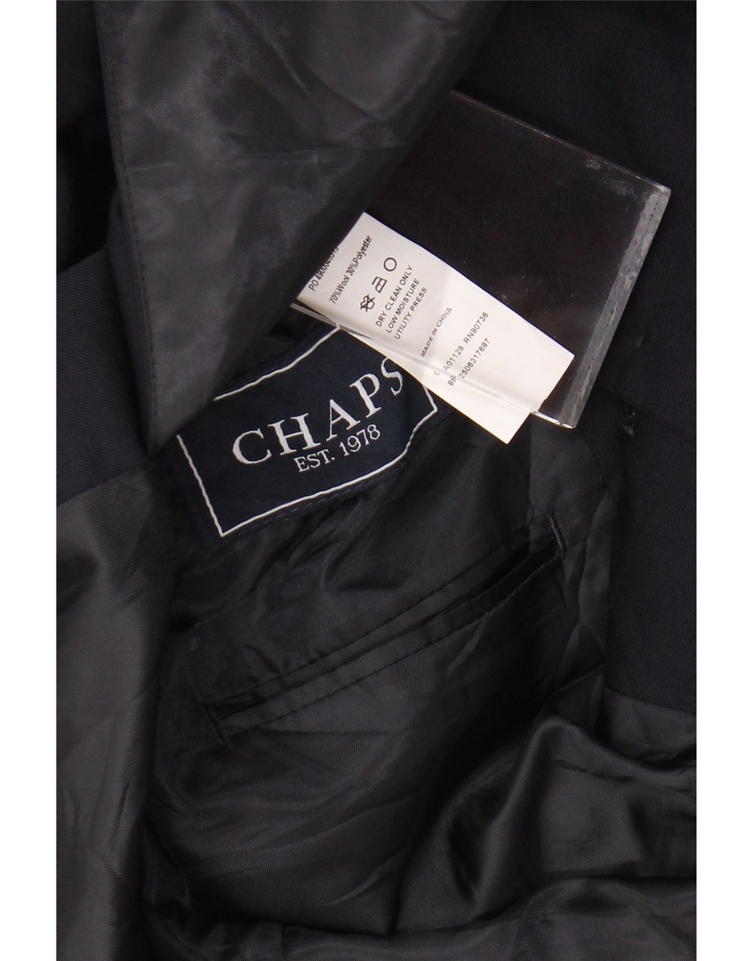 Chaps Ανδρικό Longline 2 Button Jacket Blazer UK 38 Medium Navy Blue Wool