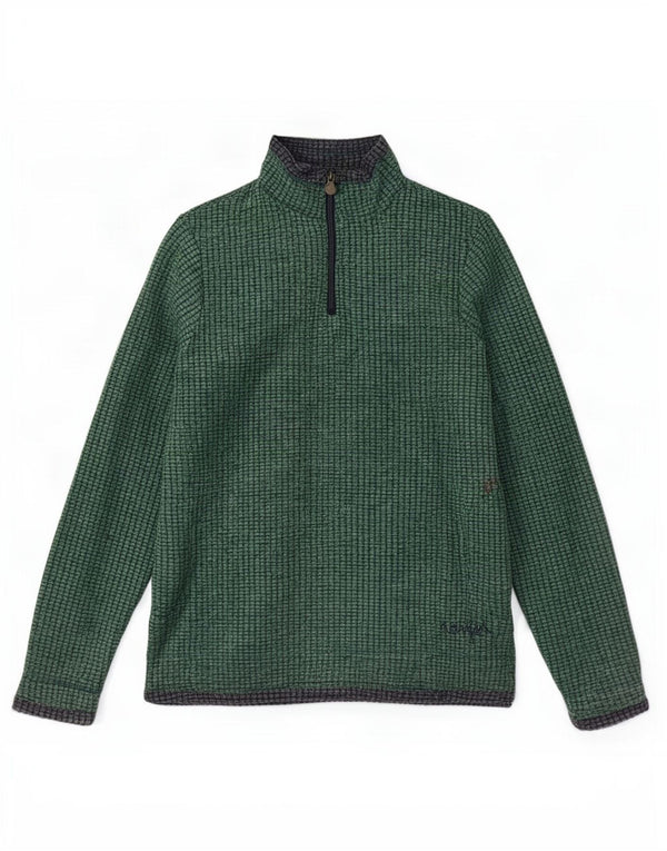 Weird Fish Womens Zip Fleece Jumper UK 14 Large Green Polyester