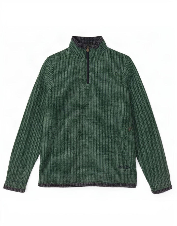 Weird Fish Womens Zip Fleece Jumper UK 14 Large Green Polyester
