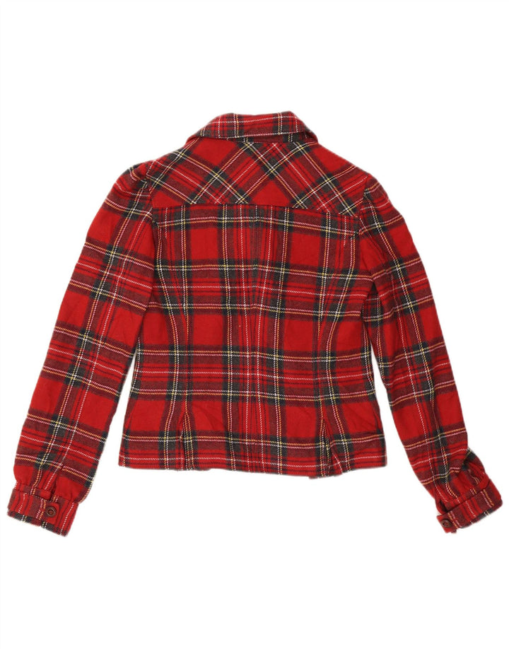 SISLEY Γυναικείο Μπλέιζερ με 4 Κουμπιά Μπουφάν IT 42 Μεσαίο Κόκκινο Καρό Ακρυλικό