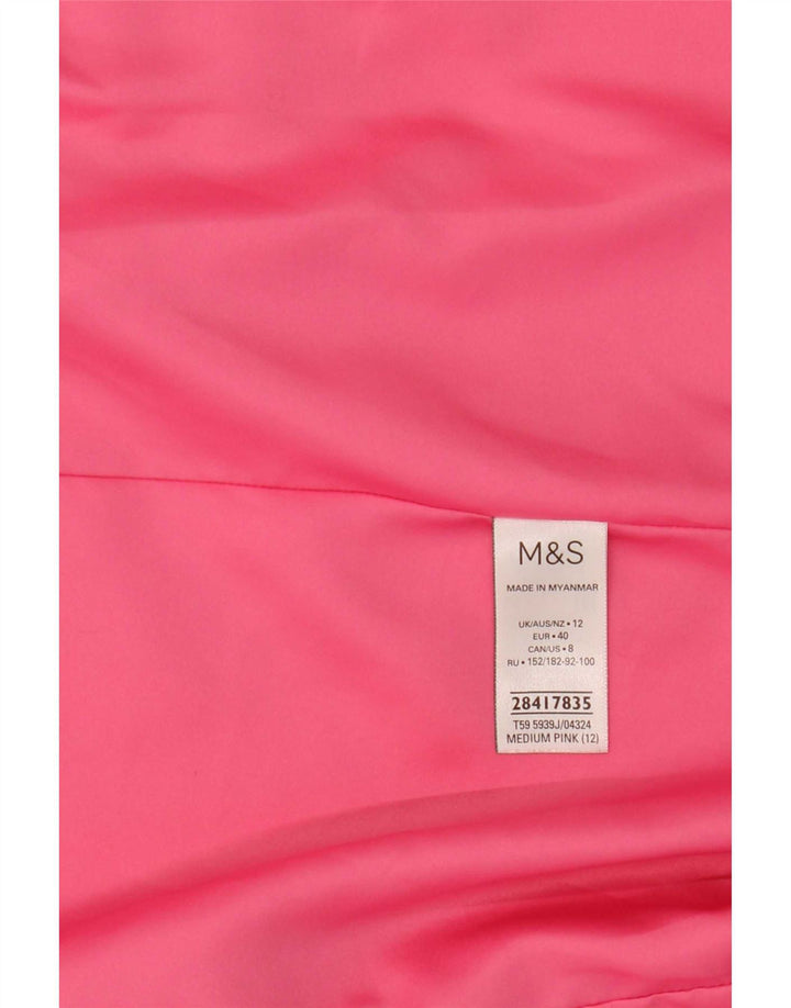 Marks & Spencer Γυναικείο μπουφάν 3/4 μανίκι ανοιχτό μπλέιζερ UK 12 Medium Pink