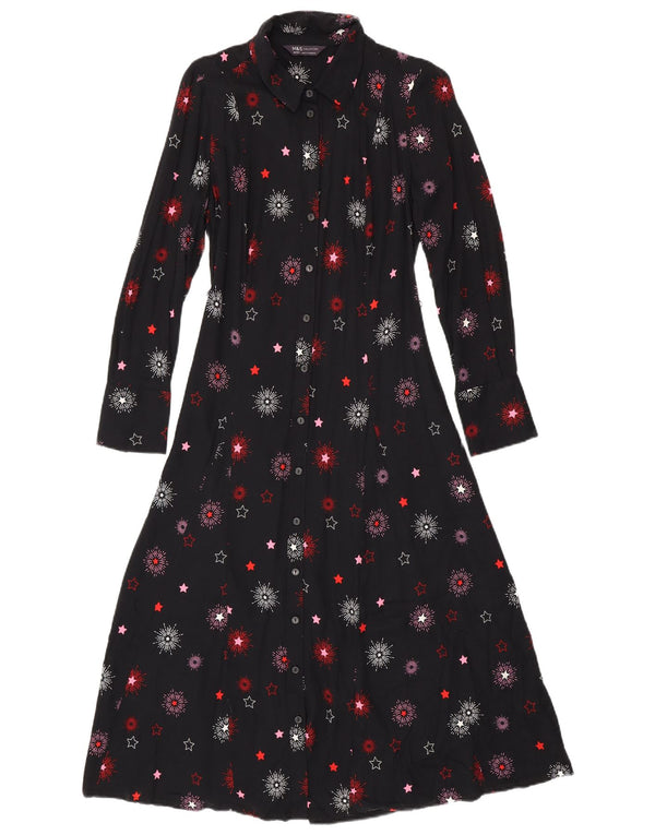 Marks & Spencer Γυναικείο πουκάμισο UK 10 Small Navy Blue Geometric