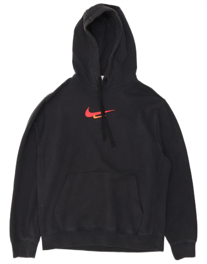 Ανδρικό γραφικό κουκούλα Nike, μεσαίο μαύρο βαμβακερό