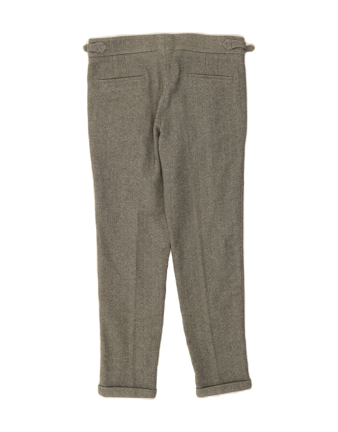 VINTAGE Womens Pegged Casual Trousers W34 L29 Grey Herringbone Vintage Vintage and Second-Hand Vintage from Messina Hembry 