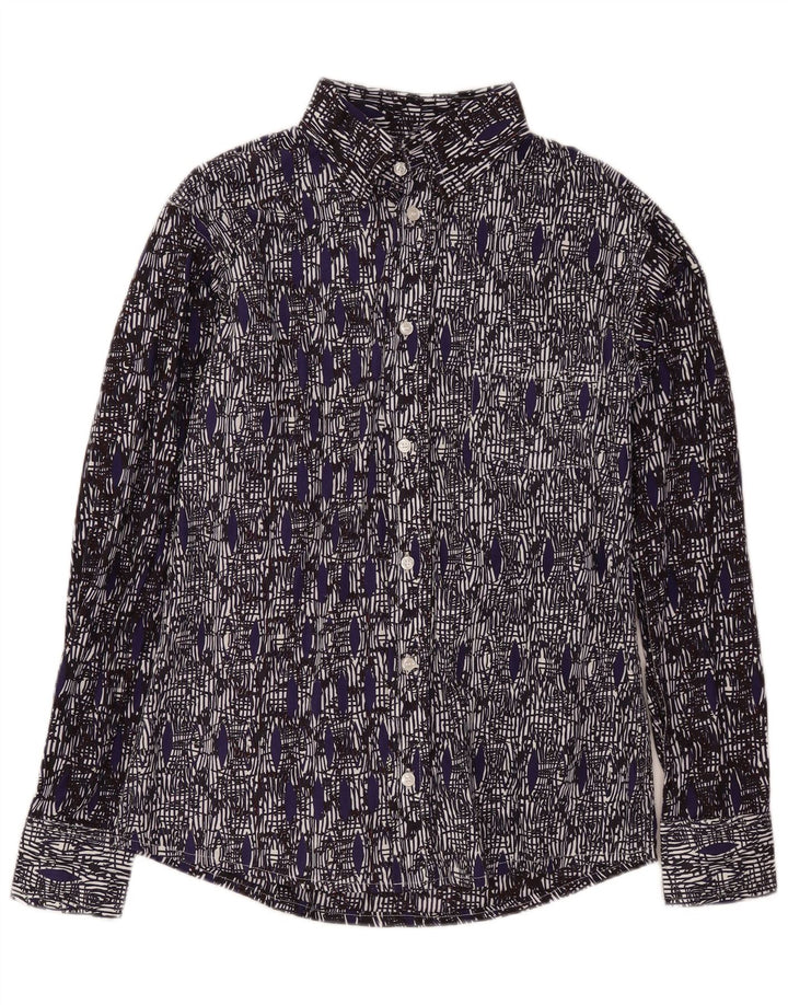 Vintage Ανδρικό πουκάμισο Μικρό Navy Blue γεωμετρικό