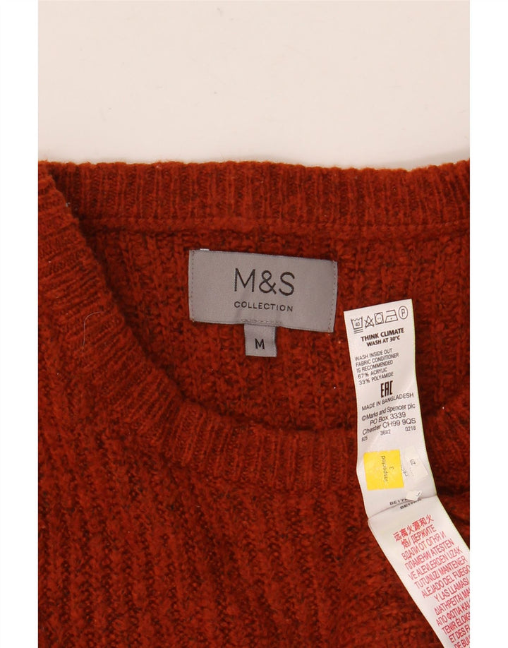 Marks & Spencer Ανδρικό πουλόβερ με λαιμόκοψη μεσαίου μπορντό ακρυλικό