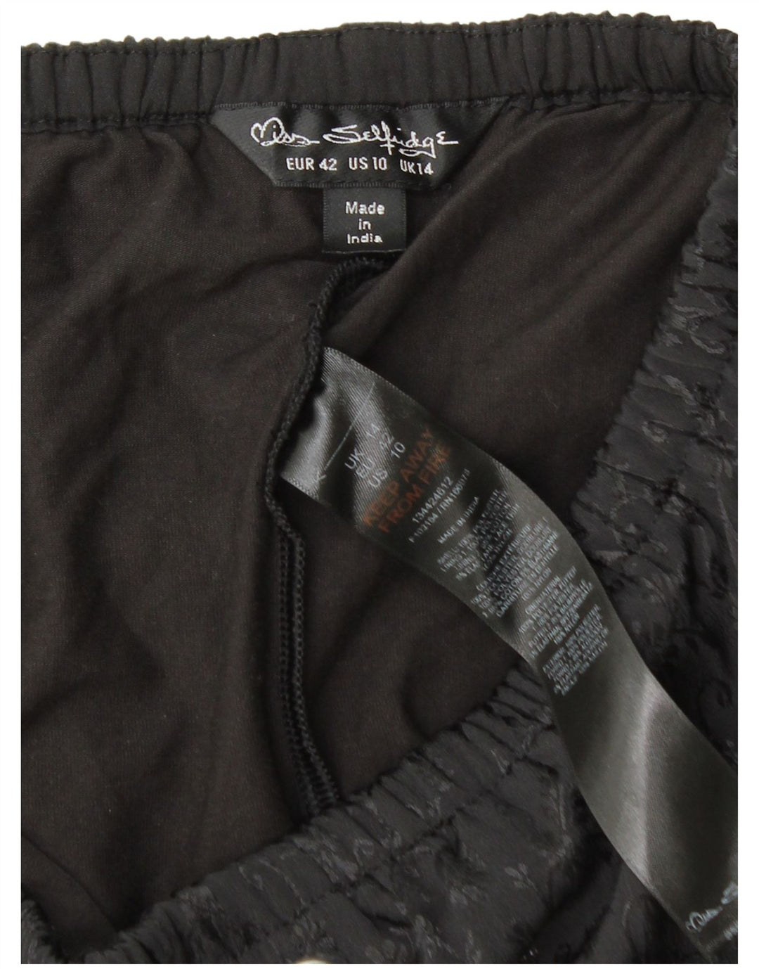 Miss Selfridge Γυναικείο Skort UK 14 Large Black Floral Polyester