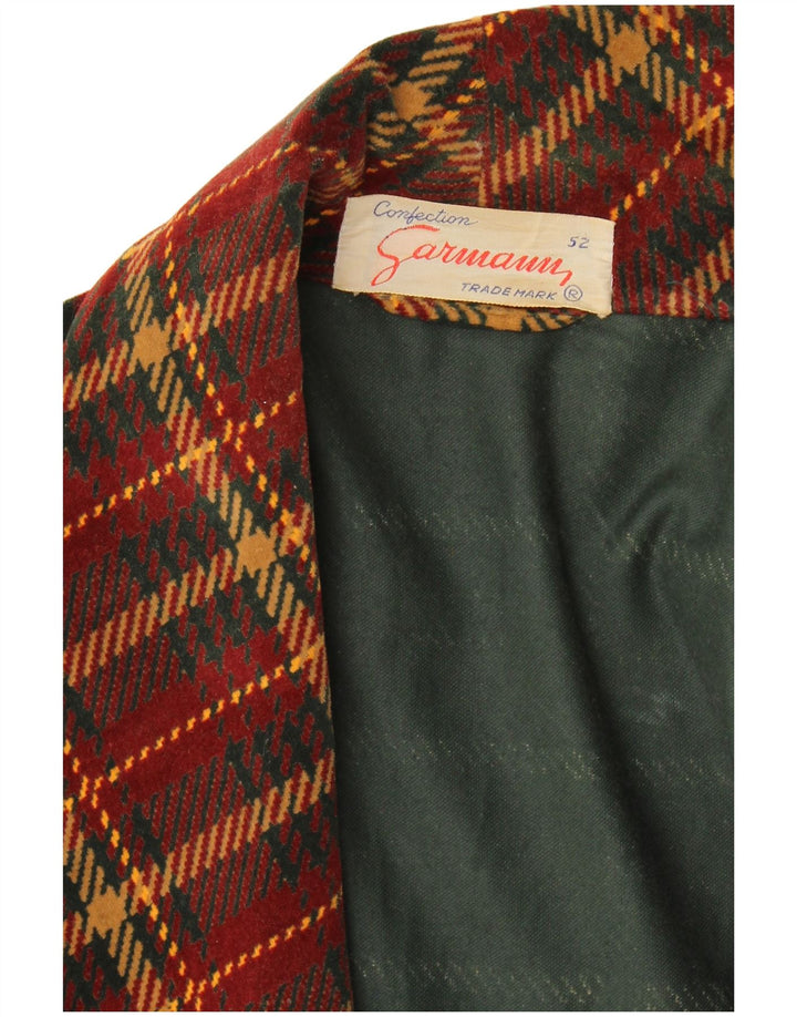 Vintage Γυναικείο Σακάκι Μπλέιζερ IT 52 2XL Μπορντό Check