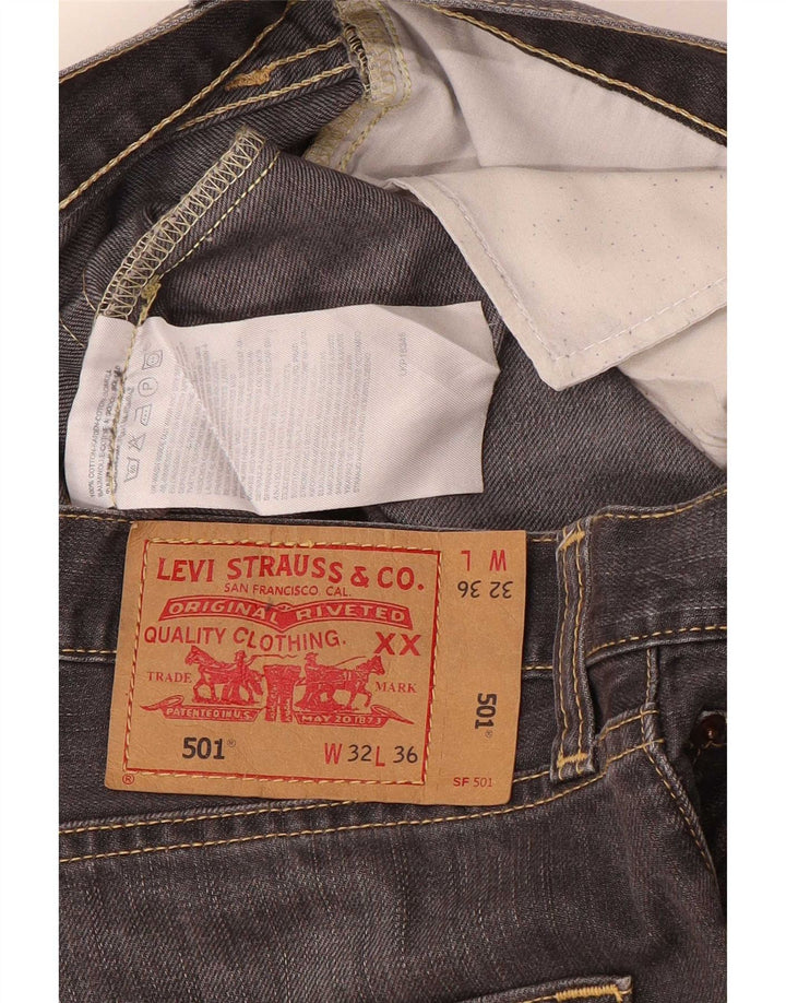 Levi's Mens 501 Straight Jeans W32 L32 Γκρι βαμβακερό