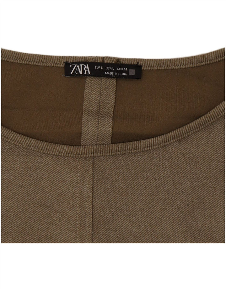 Zara Γυναικείο Φόρεμα Shift UK 16 Large Khaki