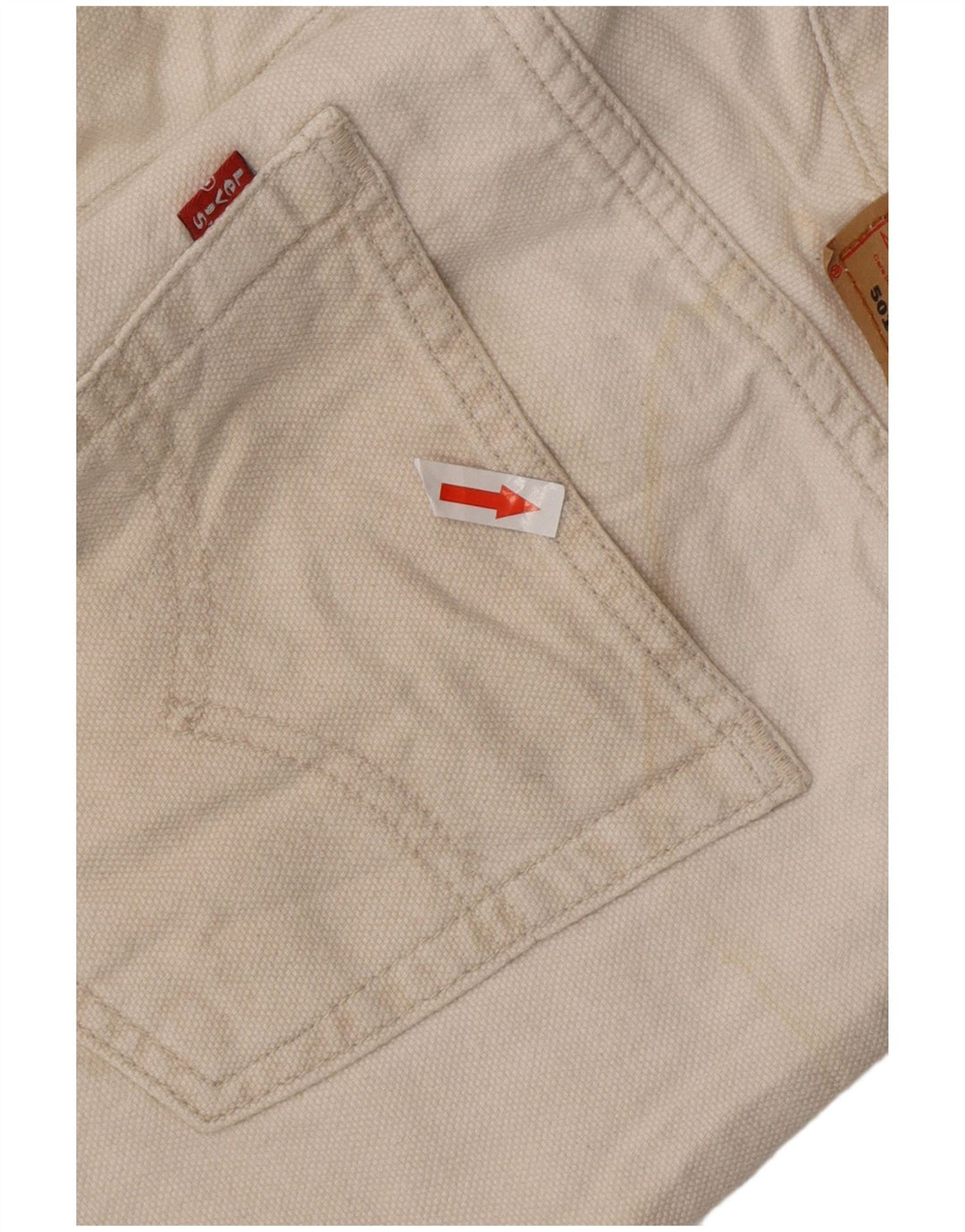 LEVI'S Mens 501 Straight Casual Παντελόνι W32 L30 Λευκό