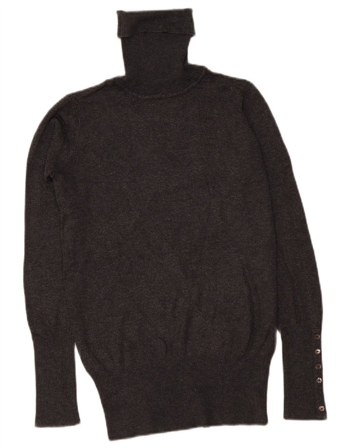 Zara Γυναικείο πουλόβερ με ρολό λαιμόκοψη UK 10 Small Grey Rayon