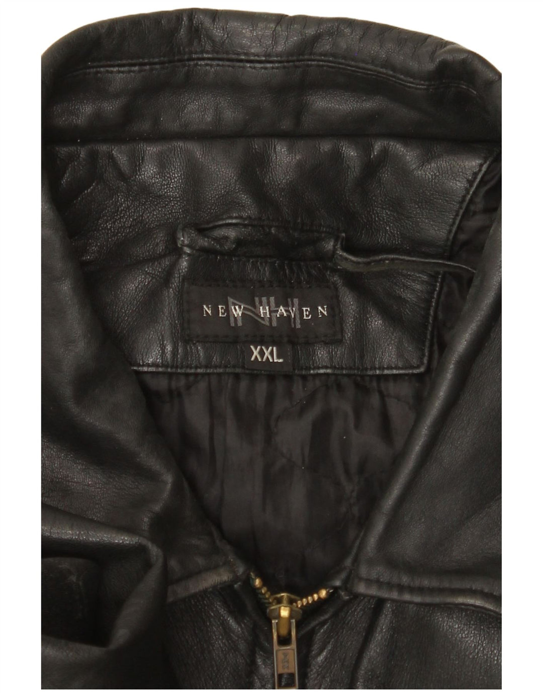 VINTAGE Ανδρικό Δερμάτινο Μπουφάν UK 44 2XL Μαύρο