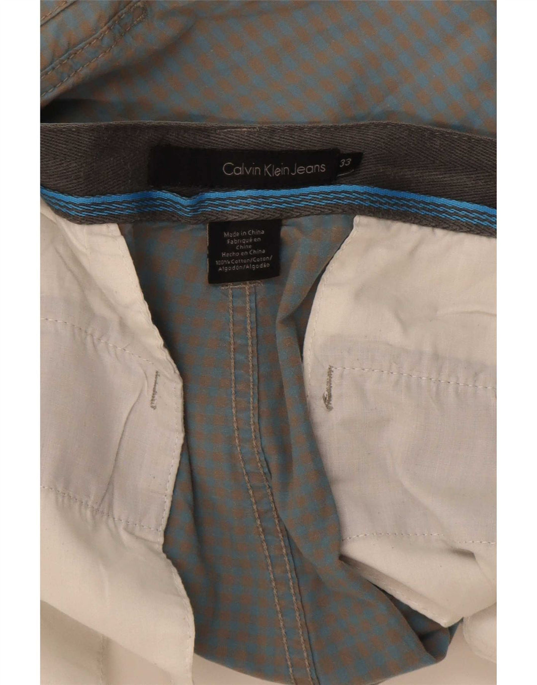 Ανδρικό σορτς Cargo Calvin Klein W33 Large Blue Gingham