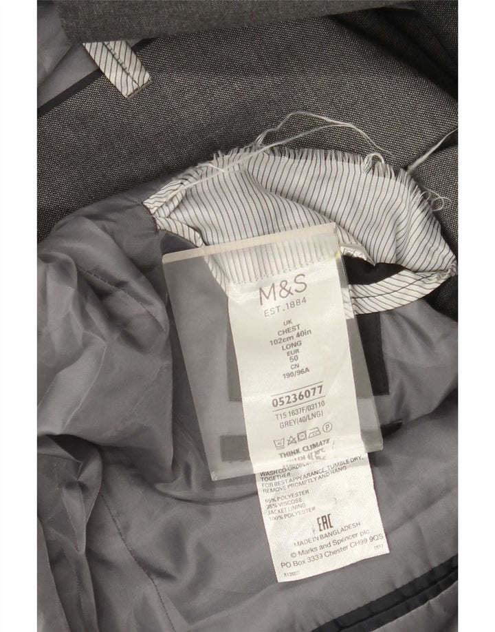 Marks & Spencer Ανδρικό σακάκι με 2 κουμπιά μπλέιζερ UK 40 μεσαίου γκρι πολυεστέρα