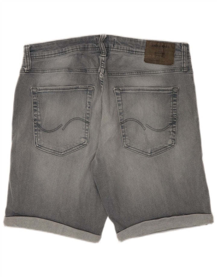 Jack & Jones Ανδρικό τζιν σορτς κανονικό μεγάλο W34 γκρι βαμβακερό