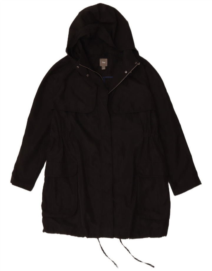 Gap Womens Hooded Oversized Parka Jacket UK 16 Large Black Polyester