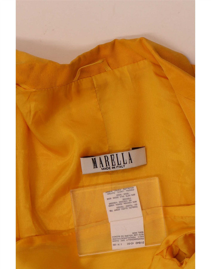 Marella Γυναικείο μπουφάν blazer UK 10 Small Yellow Viscose