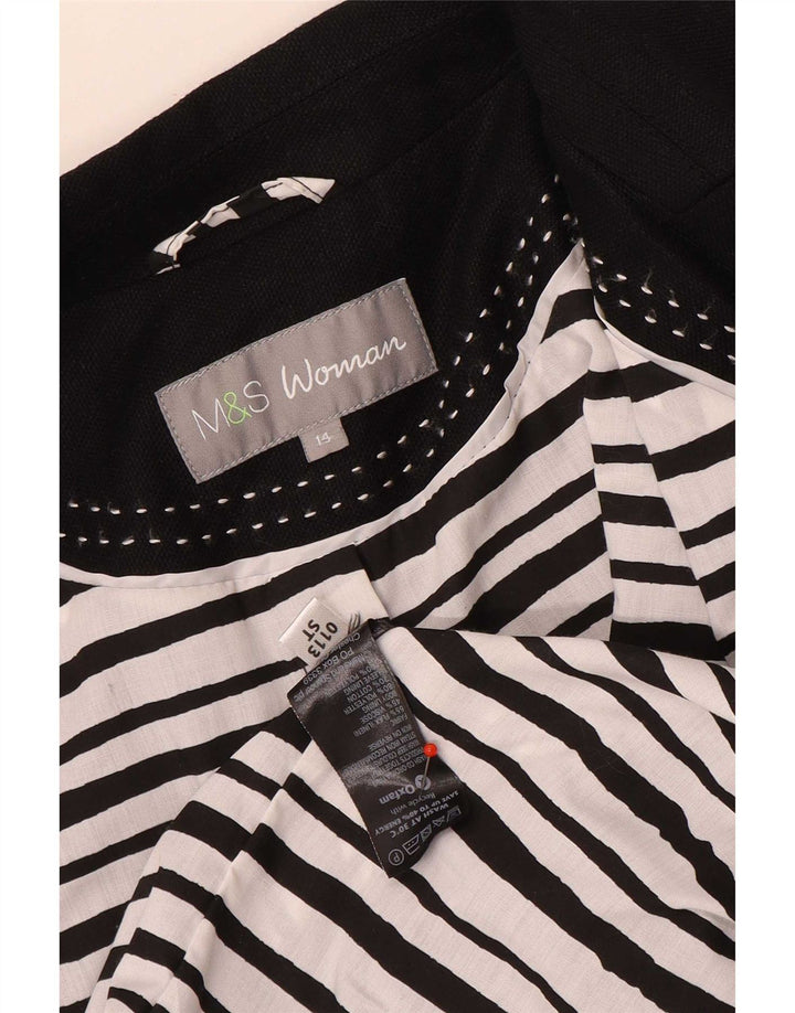 Marks & Spencer Γυναικείο Μπουφάν Blazer UK 14 Μεσαίο Μαύρο Λινό