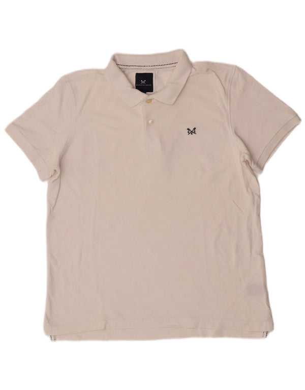 Crew Clothing Ανδρικό πουκάμισο πόλο μεγάλο λευκό βαμβακερό