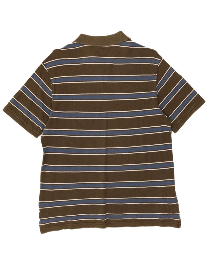 CHAMPION Ανδρικό πουκάμισο πόλο Easy Fit μεγάλο χακί ριγέ