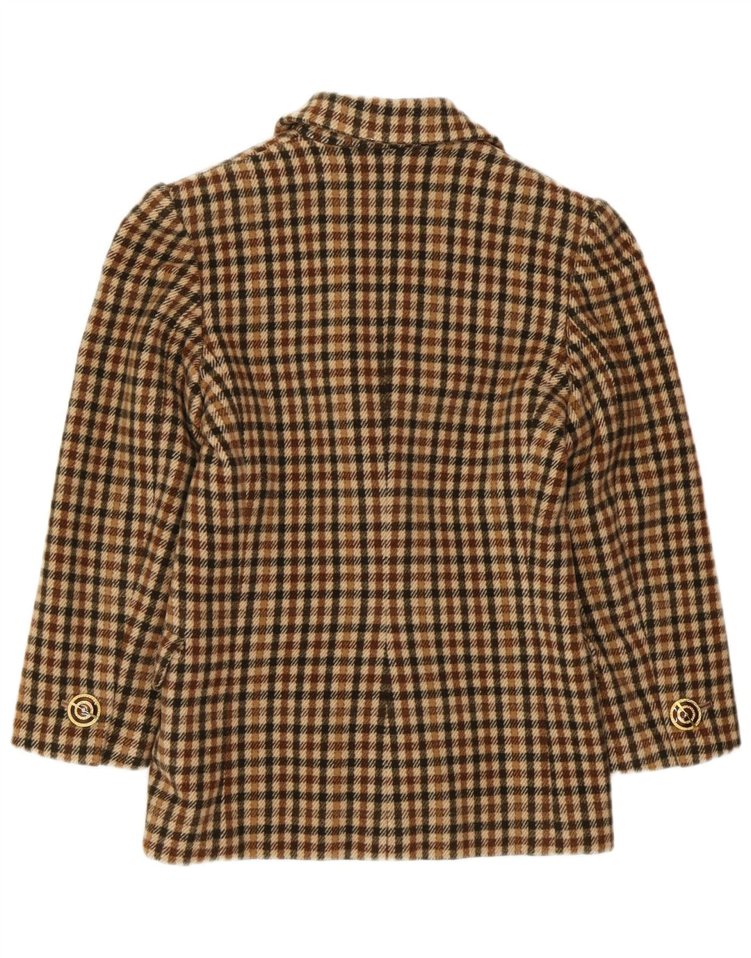 VINTAGE Γυναικείο μπλέιζερ μπουφάν UK 8 Small Brown Check