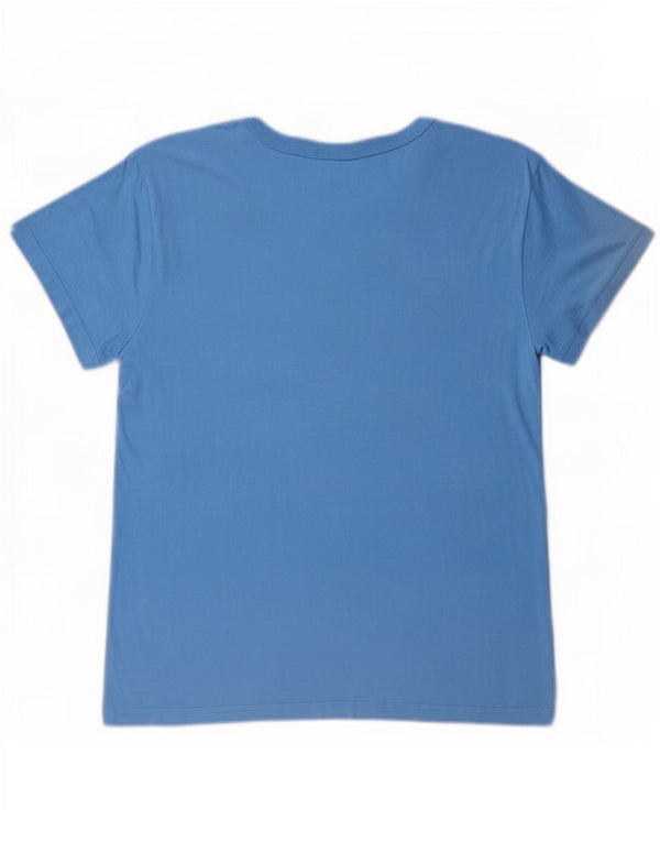 Champion Γυναικείο γραφικό T-Shirt Top UK 10 Small Blue Cotton