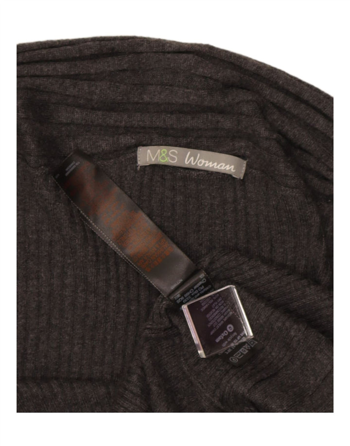Marks & Spencer Γυναικείο ασύμμετρο πουλόβερ ζακέτα UK 10 Small Grey