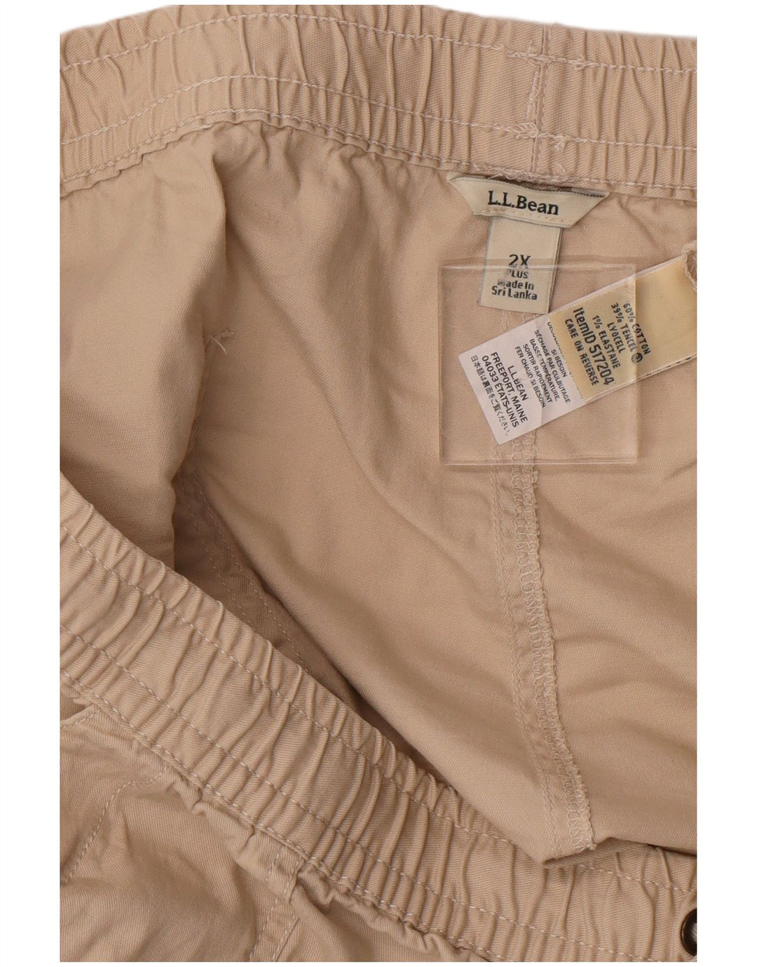 L.L.BEAN Womens Shorts 2XL W44  Beige Tencel