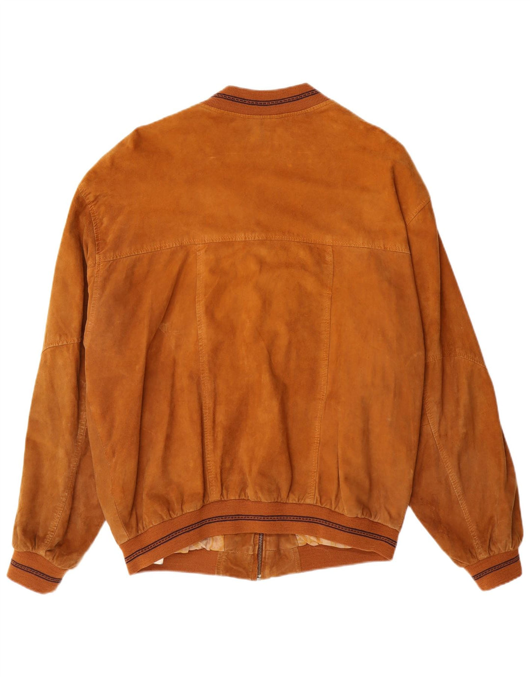 VINTAGE Ανδρικό Suede Bomber Jacket IT 50 Large Brown Δερμάτινο