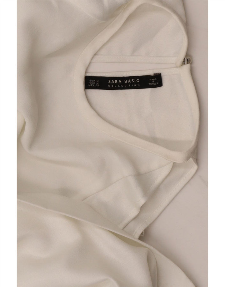 Zara Γυναικεία Μπλούζα Off Shoulder Top UK 14 Medium White