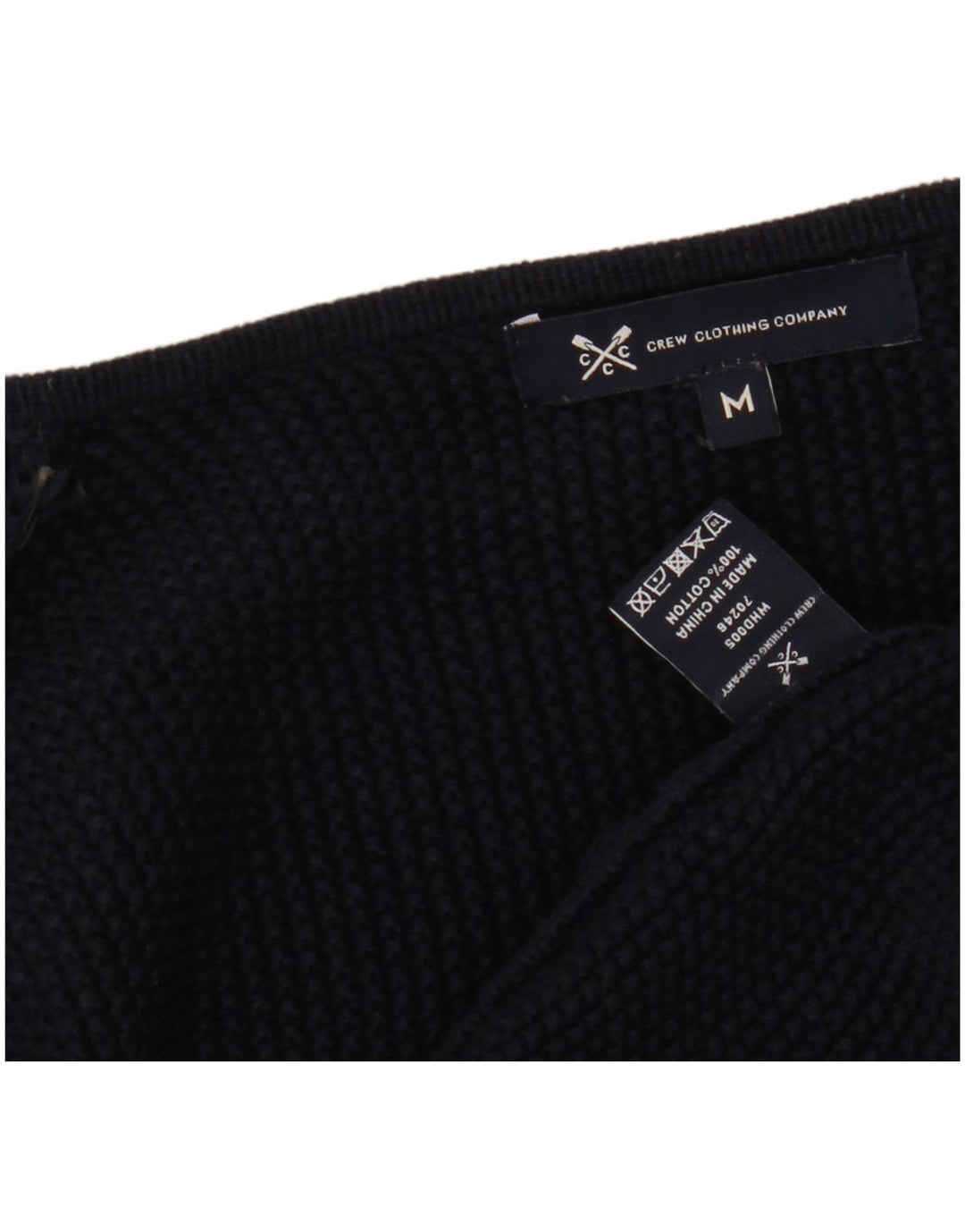CREW CLOTHING Γυναικεία ανοιχτή ζακέτα πουλόβερ UK 14 Medium Navy Blue Cotton