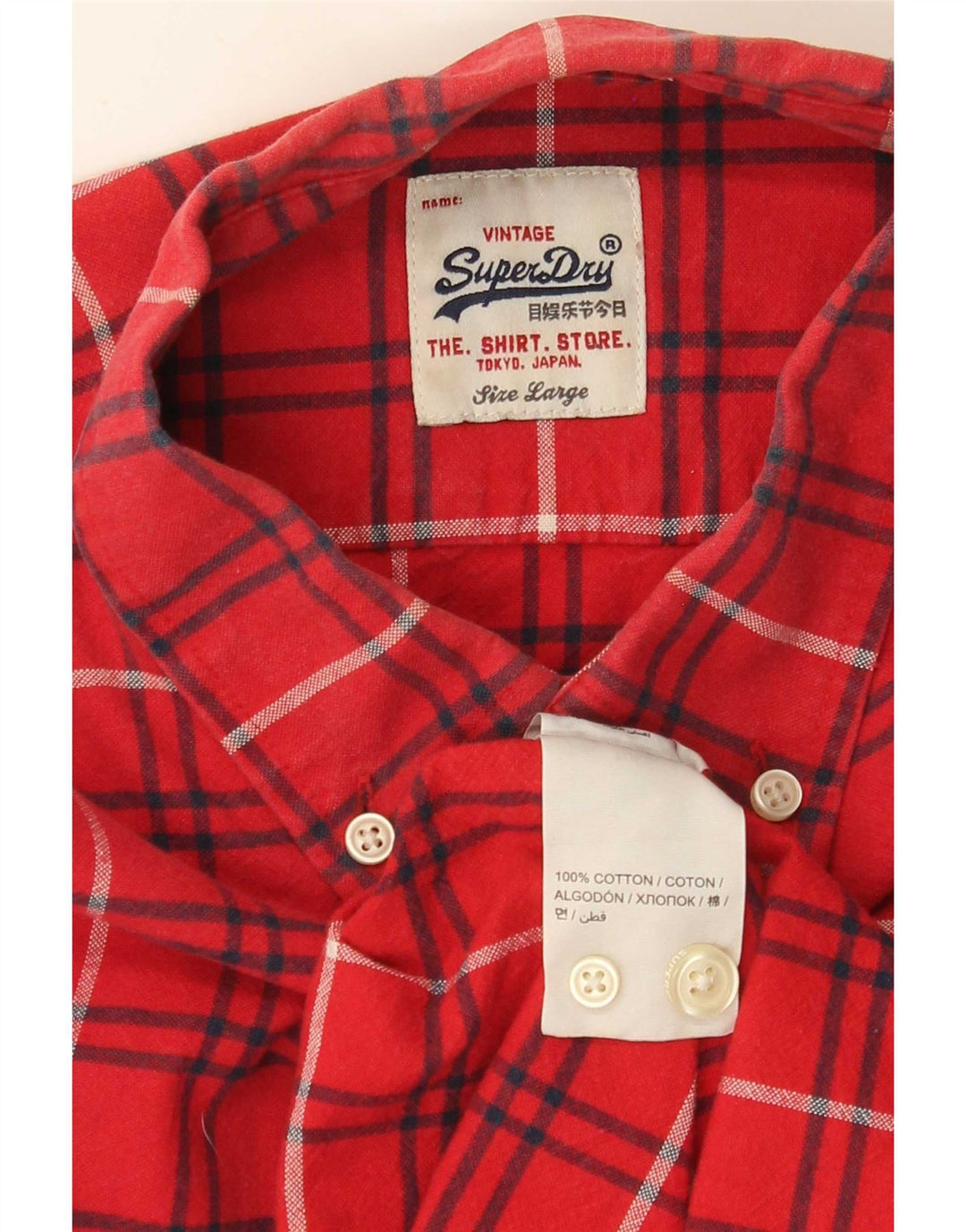 Ανδρικό πουκάμισο Superdry Φανελένιο μεγάλο κόκκινο βαμβακερό